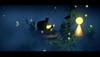 Captura de tela de The Forest Quartet que mostra um piano emitindo uma luz amarela que ilumina uma floresta sombria