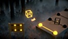لقطة شاشة من لعبة The Forest Quartet تعرض شخصية رئيسية من اللعبة يصدر منها ضوءً تحلق في غابة ضبابية