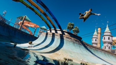 Tony Hawk's Pro Skater 3 + 4 – Artwork, auf dem ein Skater aus einer Bowl heraus in die Luft abhebt