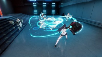 tower of fantasy screenshot showing combat in a technological environment