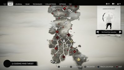 Um guia de iniciantes para Ghost of Tsushima - Mapa do sul