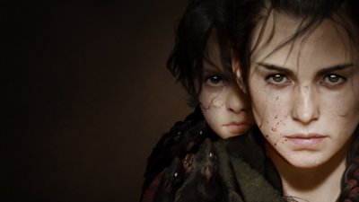 Captura de pantalla de A Plague Tale: Requiem que muestra a los dos personajes principales