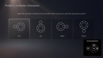 Captura de pantalla de la interfaz de configuración de los joystick ajustables