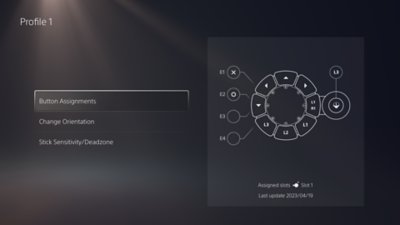 Illustration montrant un profil utilisateur pour la manette Access.