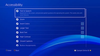 settings on playstation 4