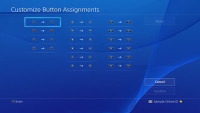 PS4 button assignments