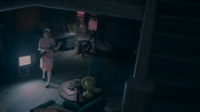 Captura de pantalla de Alan Wake 2: Night Springs que muestra a una enfermera con una escopeta