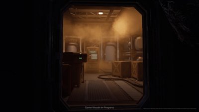 Ein Screenshot aus Alien: Rogue Incursion, der einen gelb beleuchteten Innenbereich zeigt