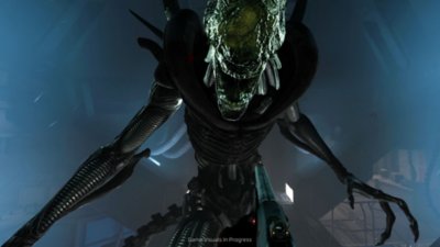Alien: Rogue Incursion screenshot showing a Xenomorph with what looks to be green acid on its face