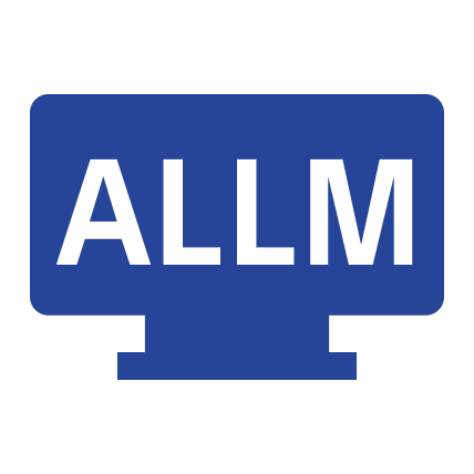 Blått ALLM-ikon