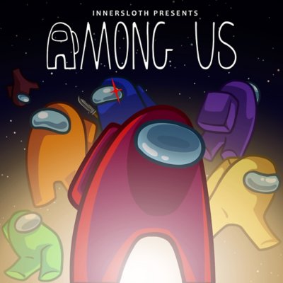 Arte promocional de Among us con criaturas animadas de distintos colores.