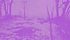 Un paysage désolé rose et violet