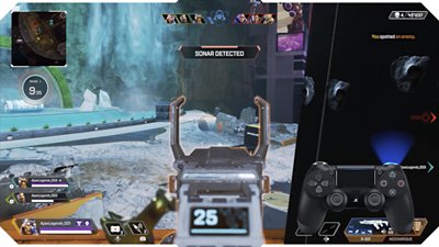 Capture d'écran montrant le ping de l'ennemi dans Apex Legends