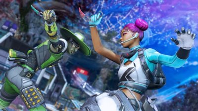Apex Legends season 23 screenshot showing characters fighting with bladed weapons