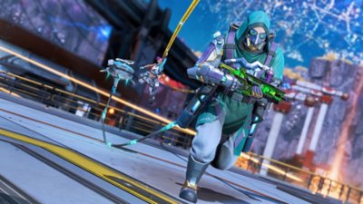 Apex Legends season 23 screenshot showing a character in full armour with a gun