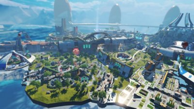 لقطة شاشة من الموسم 27 من Apex Legends تُظهر الخريطة الكاملة والتغييرات التي أُدخلت على الخريطة والتي تُعد جزءًا من هذا الموسم