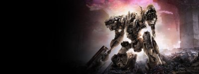 Armored Core 6 Fires of Rubicon 히어로 아트워크, 쌓인 배낭을 메고 있는 휴머노이드 메카