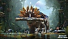 Captura de pantalla de Avatar: Frontiers of Pandora que muestra a un monstruo de Pandora en la jungla