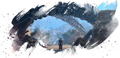 Baldur's Gate 3 screenshot showing a character stood among the wreckage of a crashed Nautiloid.