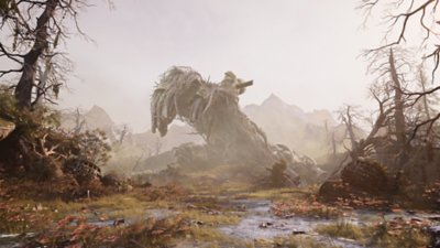 Captura de pantalla de Ballad of Antara que muestra un ambiente extraño