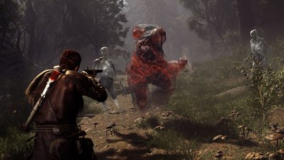 Capture d'écran de Banishers: Ghosts of New Eden – le combat avec des armes à feu