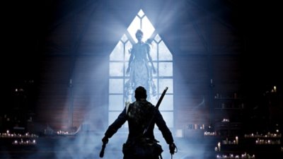 Capture d'écran de Banishers: Ghosts of New Eden – une confrontation avec une entité spectrale à l'air maléfique