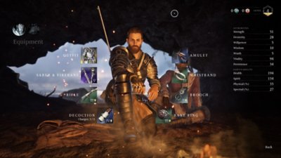 Capture d'écran de Banishers: Ghosts of New Eden – l'équipement et les améliorations