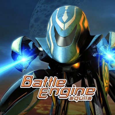 Battle Engine Aquila store art featuring a robot looking forward