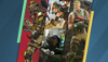 صورة فنية ترويجية لأفضل ألعاب الباتل رويال على PS4 و PS5 تعرض صورًا فنية أساسية من ألعاب Apex Legends و Spellbreak و Call of Duty: Warzone و Fortnite.