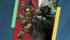 PS4和PS5上的最佳大逃杀游戏主题宣传海报，展示《Apex Legends》、《Spellbreak》、《使命召唤：战争地带》与《堡垒之夜》。