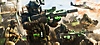 Arte principal da Temporada 4 de Battlefield 2042 que mostra três soldados em frente a um tanque