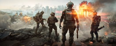 صور فنية أساسية للعبة Battlefield 6 تعرض شخصيات تحمل أسلحة