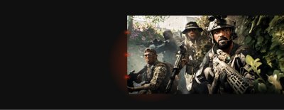 A scene featuring eight soldiers positioned among rubble as they battle an unseen enemy.