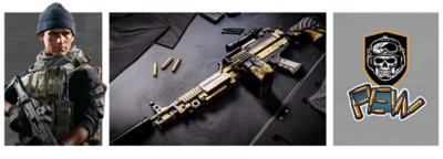 Battlefield 6 pre-order bonus image depicting the Gravedigger Soldier Skin, Hatchet Weapon Package and Soldier Patch