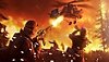 Istantanea della schermata di Battlefield V Firestorm che mostra le truppe di terra che sparano verso un elicottero