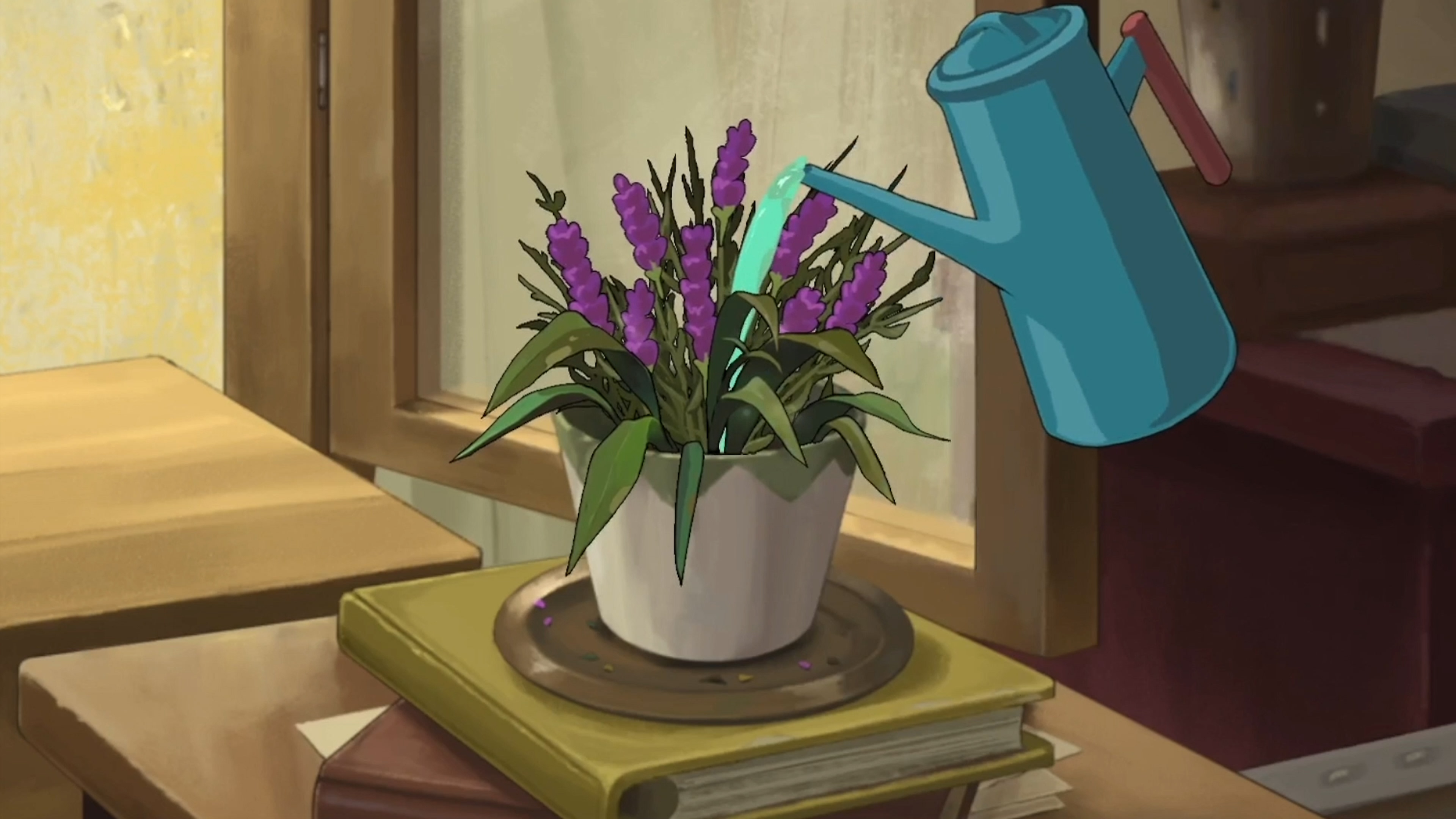 Behind the Frame: The Finest Scenery – zrzut ekranu przedstawiający podlewaną roślinę