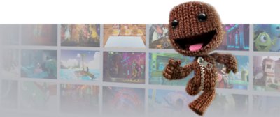 PS Plus branded artwork featuring Sackboy