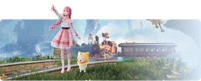 Infinity Nikki art showing a the main character Nikki and her companion Momo.