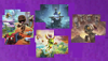 Best platform games on PS4 and PS5 original promotional art featuring Sackboy: A Big Adventure, Little Nightmare II, Yooka-Laylee and the Impossible Lair and Oddworld: Soulstorm