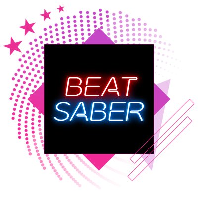 Image de présentation des meilleurs jeux de rythme, avec des illustrations et du gameplay clés de Beat Saber.