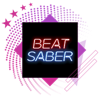 Imagem do destaque de melhores jogos de ritmo com a arte principal de Beat Saber.