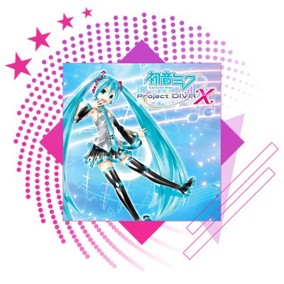 Image de présentation des meilleurs jeux de rythme, avec des illustrations et du gameplay clés de Hatsune Miku: Project Diva X