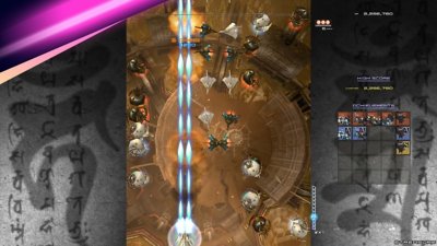 Ikaruga screenshot showing light-mode blasts