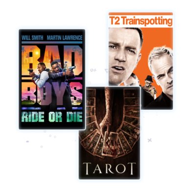 Sony Pictures Core offering, including: Bad Boys Ride or Die, Trainspotting T2 and Tarot