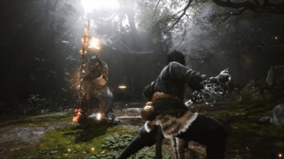 Black Myth: Wukong-skærmbillede af en kampsituation med en truende fjende