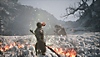 لقطة شاشة من لعبة Black Myth: Wukong تُظهر اللاعب في بيئة ثلجية
