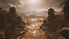 لقطة شاشة من لعبة Black Myth: Wukong تُظهر منظرًا طبيعيًا صخريًا شاسعًا