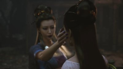 Black Myth: Wukong – Capture d'écran montrant deux PNJ