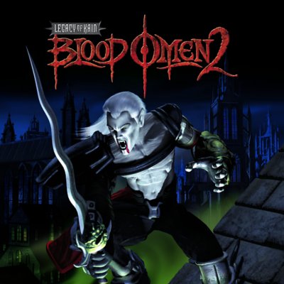 Key-art van Blood Omen 2 met een boze vampier.