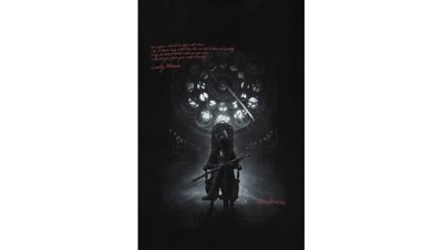 Bloodborne プリントTシャツ (Bloodborne 時計塔のマリア) ブラック Gallery Image 3